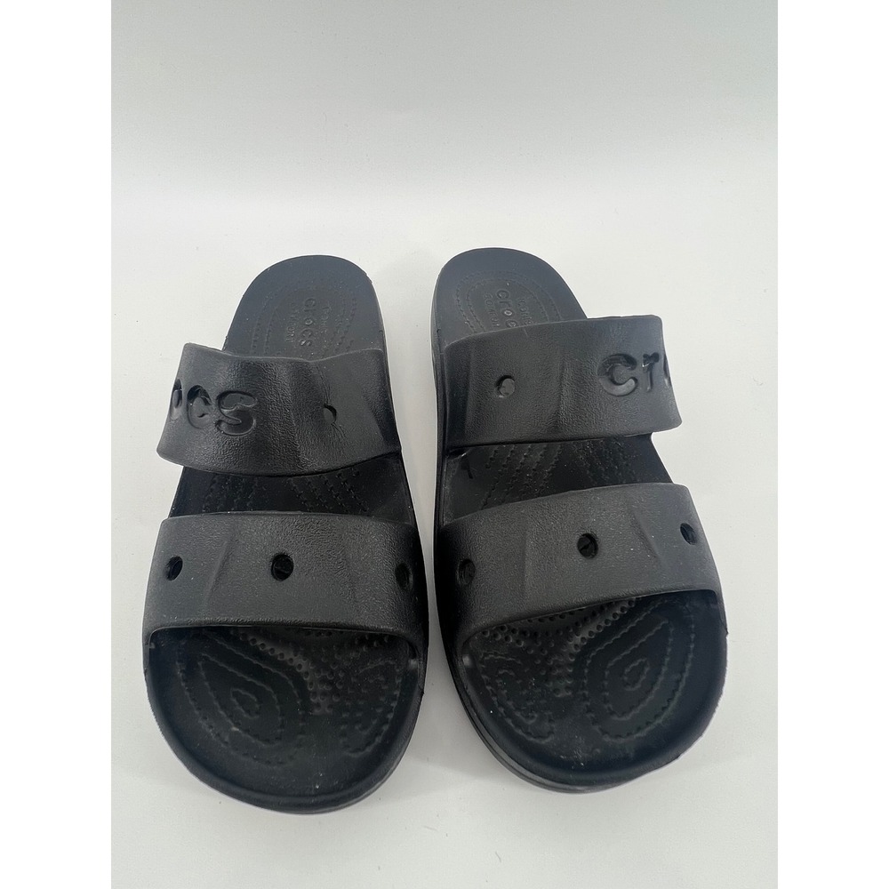 Crocs Classic Sandal Womens 8 Black Two Strap Slide Slip On Comfort